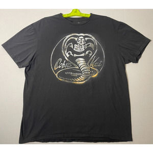 Cobra Kai Rusted Steel Snake Graphic T Shirt Black XL